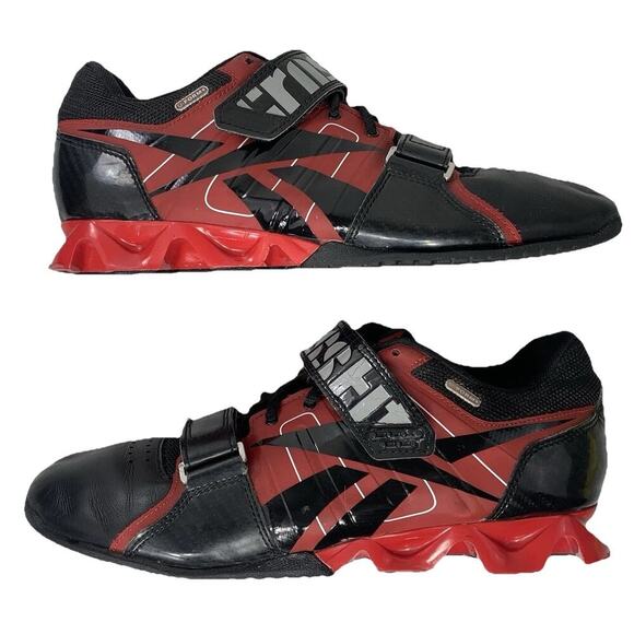 REEBOK Crossfit Lifter Plus 2.0 UForm Men 9.5 Black Red Weight Lifting Shoe VGUC main image 9